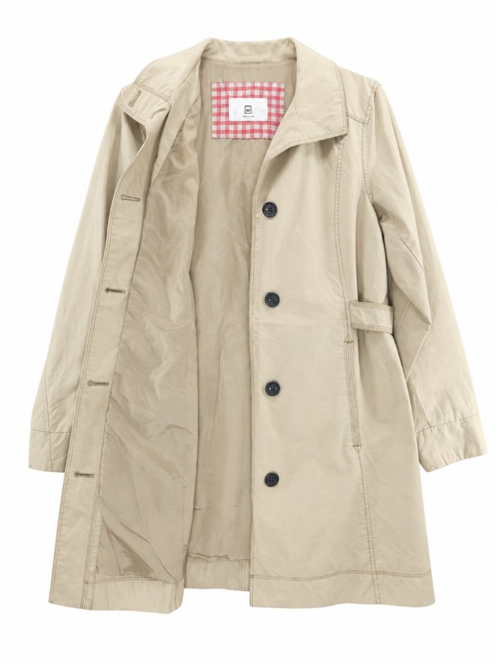 Eddie Bauer, Car/Trench Coat, Lightweight, Beige Size Medium